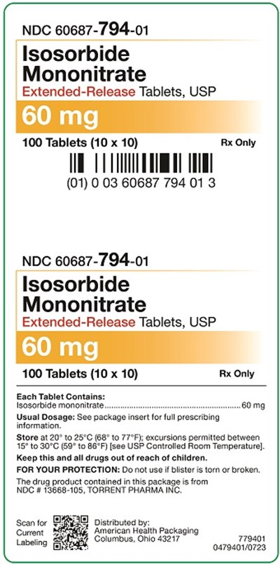 60 mg Isosorbide Mononitrate ER Tablets Carton - 60 mg Isosorbide Mononitrate ER Tablets Carton